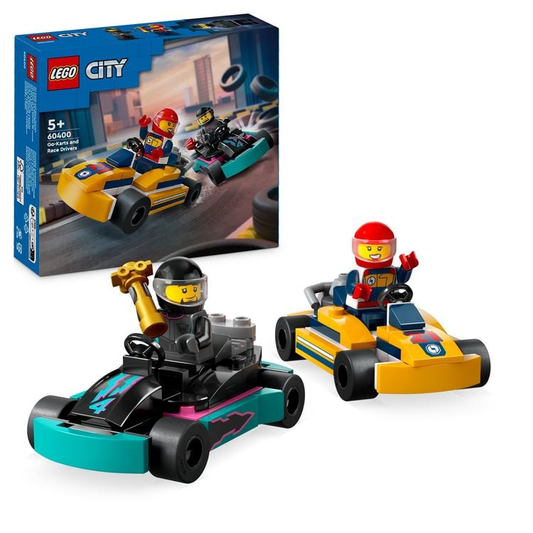 Produktbild: LEGO City 60400 Go-Karts mit Rennfahrern, Set mit Spielzeug-Autos