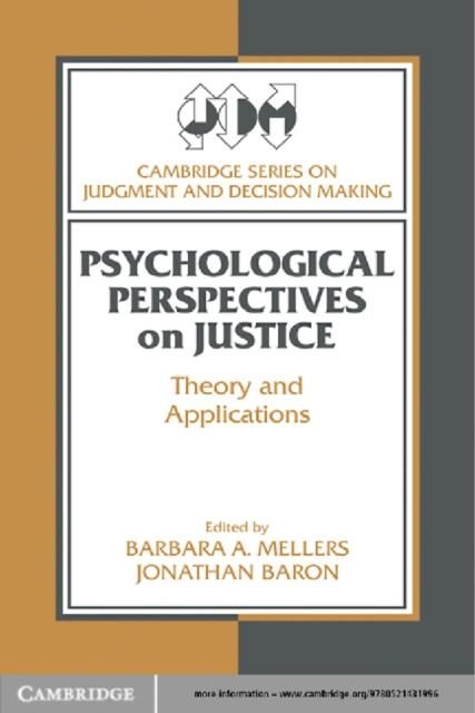Produktbild: Psychological Perspectives on Justice
