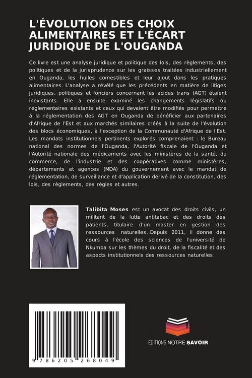 Produktbild: L'&eacute;volution des Choix Alimentaires Et L'&eacute;cart Juridique De L'ouganda