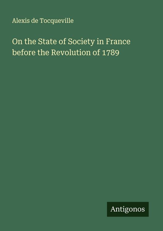Produktbild: On the State of Society in France before the Revolution of 1789