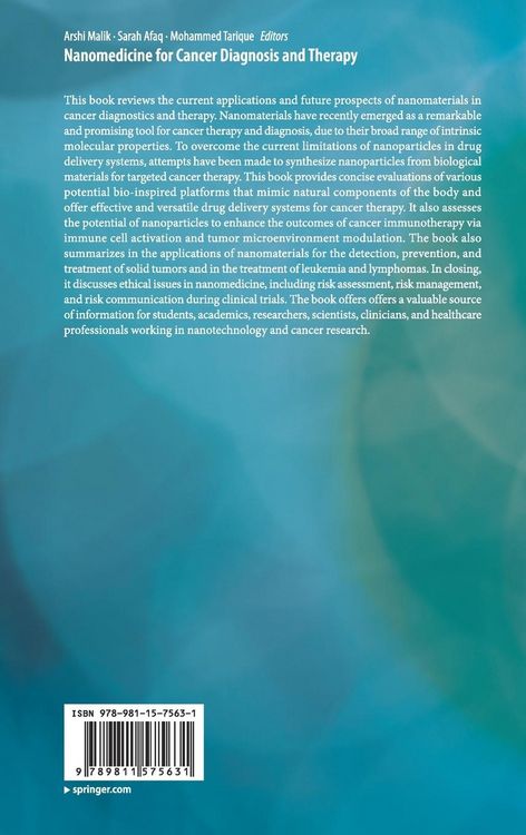 Produktbild: Nanomedicine for Cancer Diagnosis and Therapy