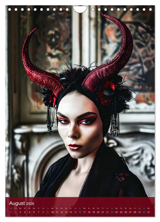 Produktbild: Teuflische Gothics - Gothic, Girls und H&ouml;rner (Wandkalender 2026 DIN A4 hoch), CALVENDO Monatskalender