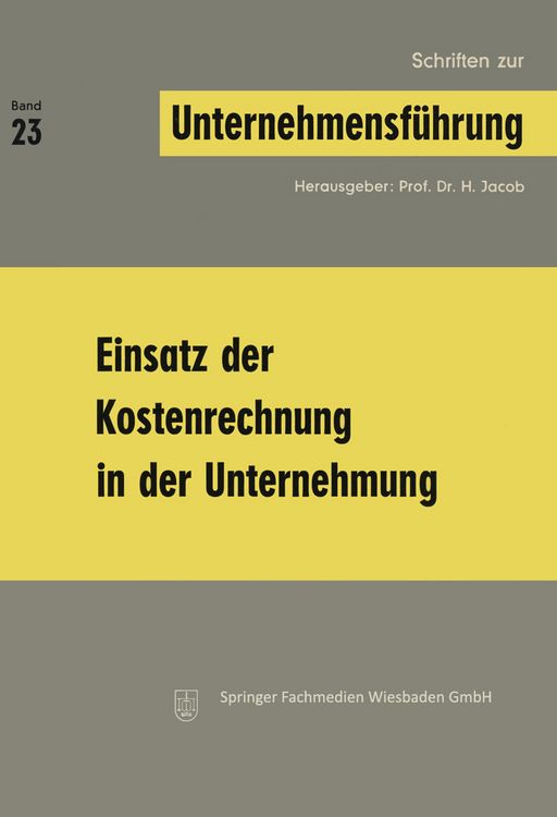 Produktbild: Einsatz der Kostenrechnung in der Unternehmung