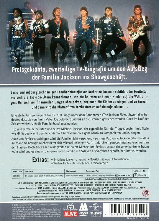 Produktbild: Die Jacksons - Ein Amerikanischer Traum - Der komplette Zweiteiler [2 DVDs]
