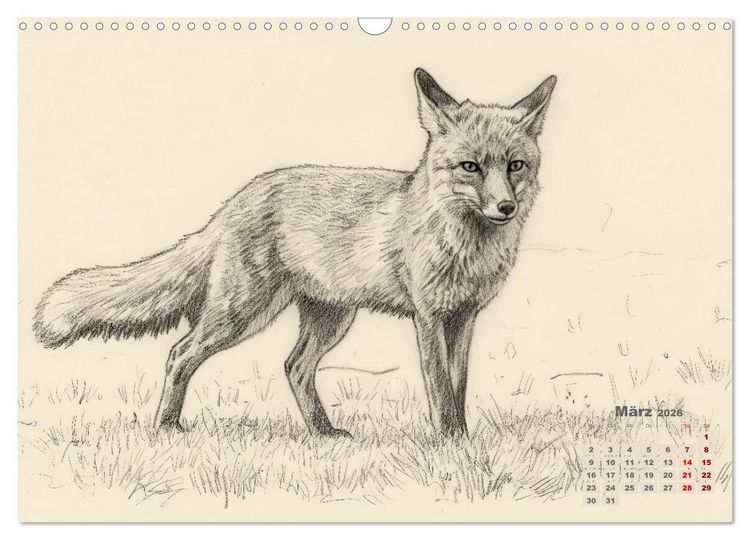 Produktbild: Wilde Seelen - Tierische Momente in Graphit (Wandkalender 2026 DIN A3 quer), CALVENDO Monatskalender