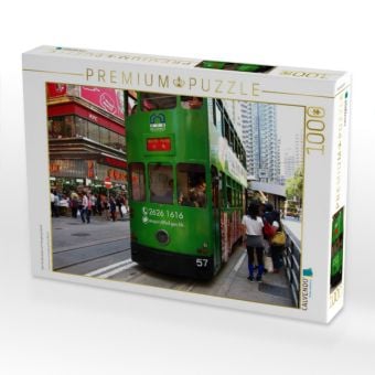 Produktbild: CALVENDO Puzzle Alte Stra&szlig;enbahn auf Hongkong Island | 1000 Teile Lege-Gr&ouml;&szlig;e 64x48cm Foto-Puzzle f&uuml;r gl&uuml;ckliche Stunden