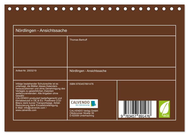 Produktbild: N&ouml;rdlingen - Ansichtssache (Tischkalender 2026 DIN A5 quer), CALVENDO Monatskalender
