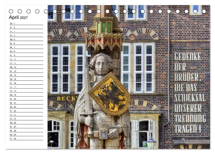 Produktbild: Bremen ganz nah (Tischkalender 2027 DIN A5 quer), CALVENDO Monatskalender