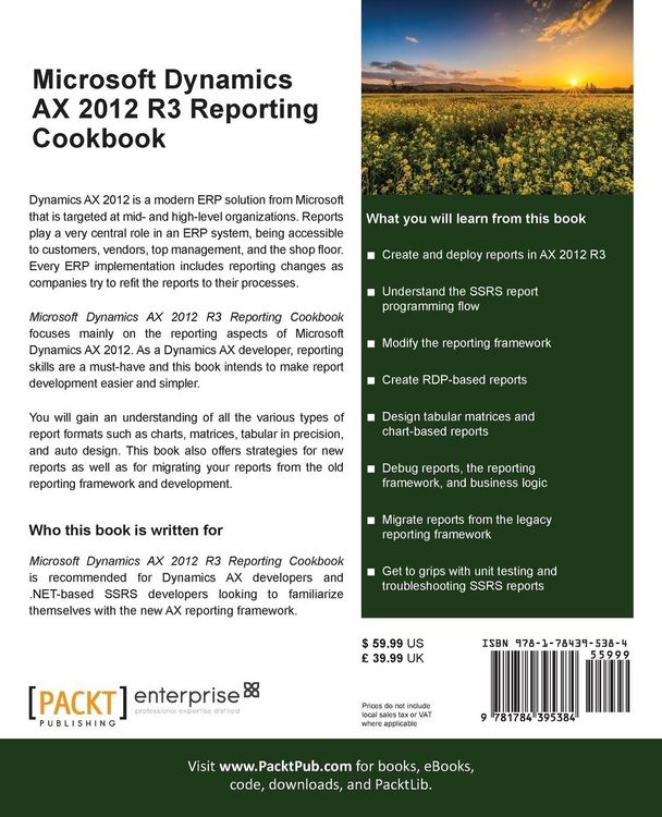 Produktbild: Microsoft Dynamics AX 2012 R3 Reporting Cookbook