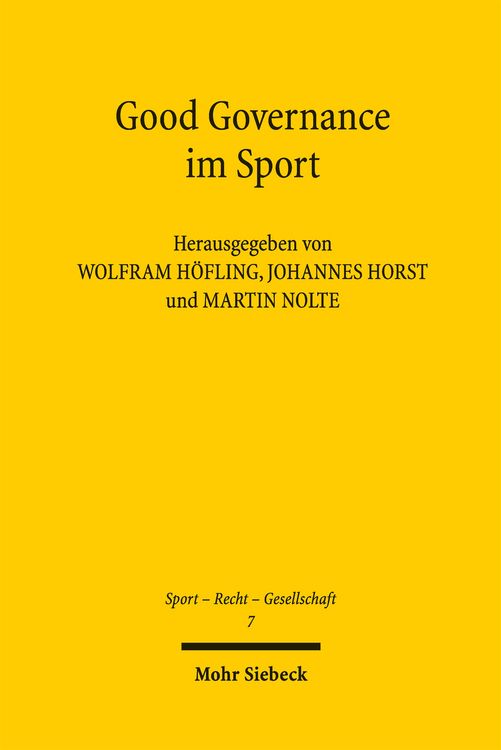 Produktbild: Good Governance im Sport