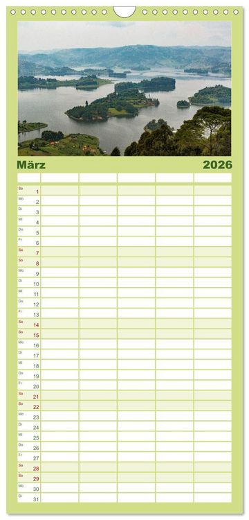 Produktbild: Familienplaner 2026 - Uganda - ein Land der Vielfalt mit 5 Spalten (Wandkalender, 21 x 45 cm) CALVENDO