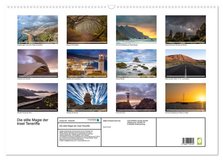 Produktbild: Die stille Magie der Insel Teneriffa (Wandkalender 2026 DIN A2 quer), CALVENDO Monatskalender