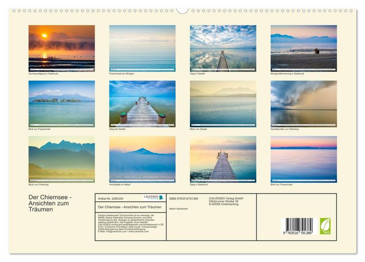 Produktbild: Der Chiemsee - Ansichten zum Tr&auml;umen (hochwertiger Premium Wandkalender 2027 DIN A2 quer), Kunstdruck in Hochglanz