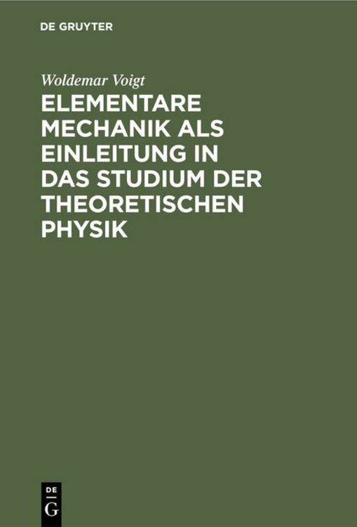 Produktbild: Elementare Mechanik als Einleitung in das Studium der theoretischen Physik