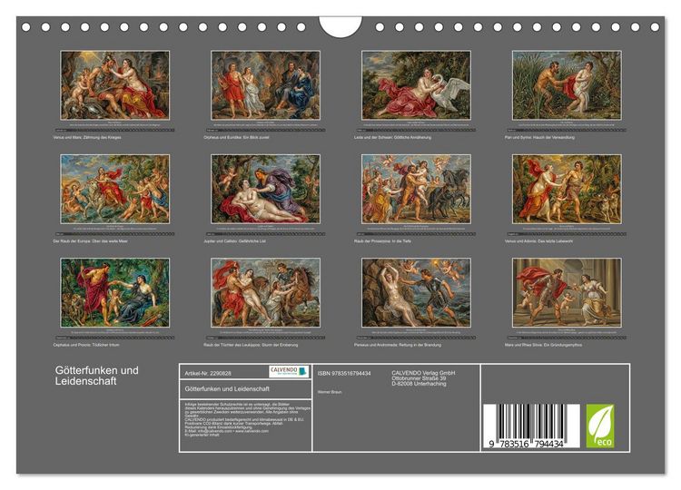 Produktbild: G&ouml;tterfunken und Leidenschaft (Wandkalender 2027 DIN A4 quer), CALVENDO Monatskalender
