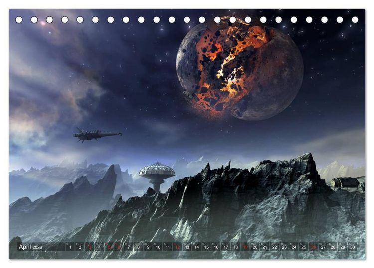 Produktbild: Planetare Traumwelten (Tischkalender 2026 DIN A5 quer), CALVENDO Monatskalender