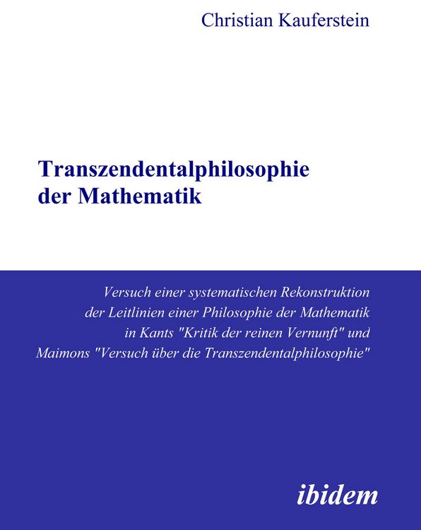 Produktbild: Transzendentalphilosophie der Mathematik