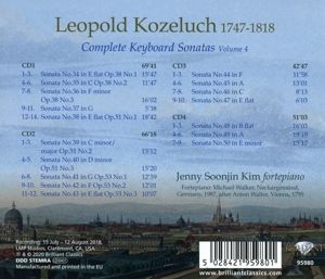 Produktbild: Kozeluch:Complete Keyboard Sonatas Vol.4
