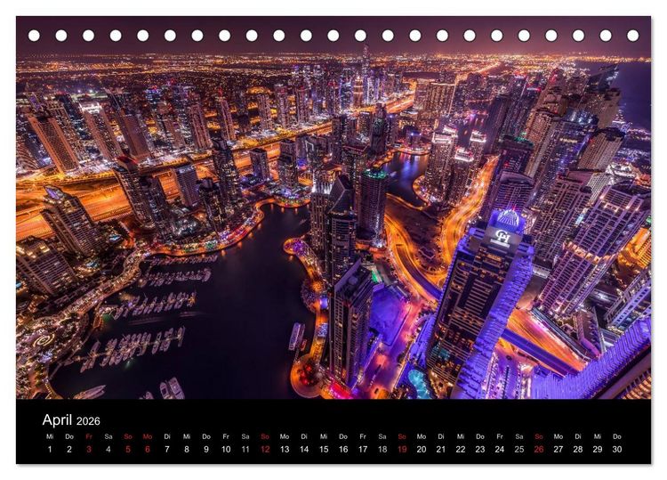 Produktbild: Dubai in Bildern (Tischkalender 2026 DIN A5 quer), CALVENDO Monatskalender