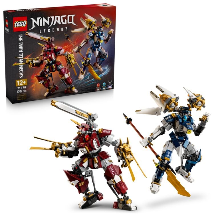 Produktbild: LEGO NINJAGO 71870 Die Zwillings-Titanmechs, Actionfiguren zum Bauen, Spielen und Ausstellen