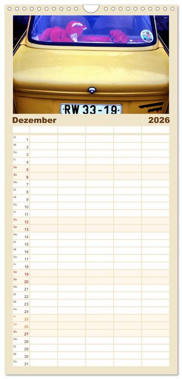 Produktbild: Familienplaner 2026 - Trabi-Land DDR mit 5 Spalten (Wandkalender, 21 x 45 cm) CALVENDO