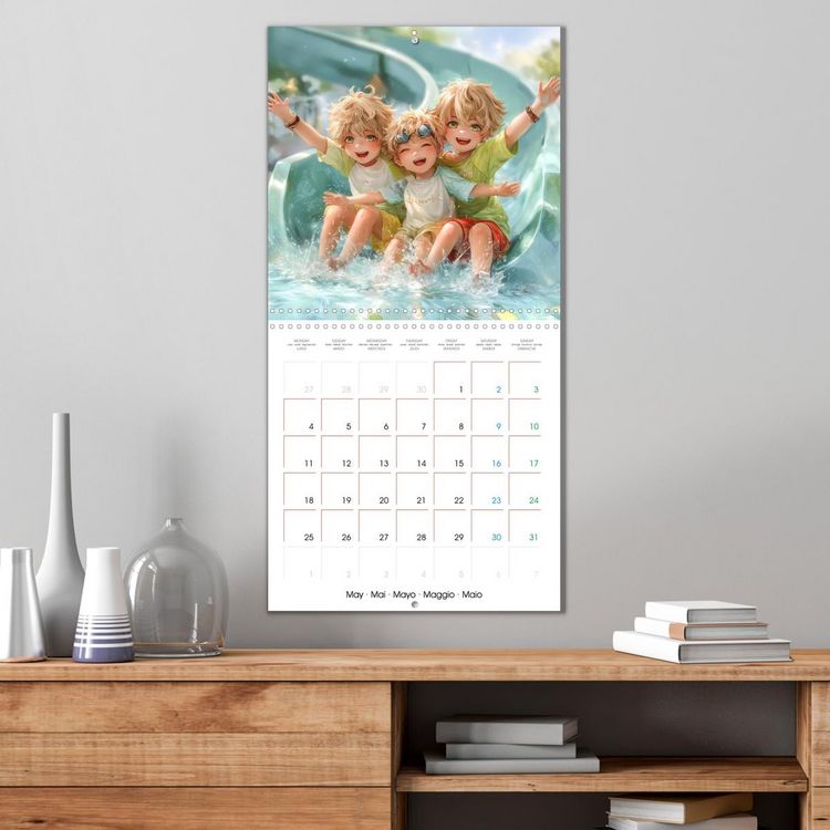Produktbild: En famille ou entre amis - Inspir&eacute; du style Manga (Calendrier mural carr&eacute; 2026 30x30 cm) Calendrier double avec une page pour vos prises de notes