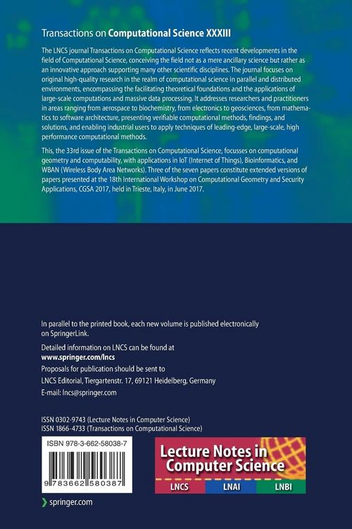 Produktbild: Transactions on Computational Science XXXIII