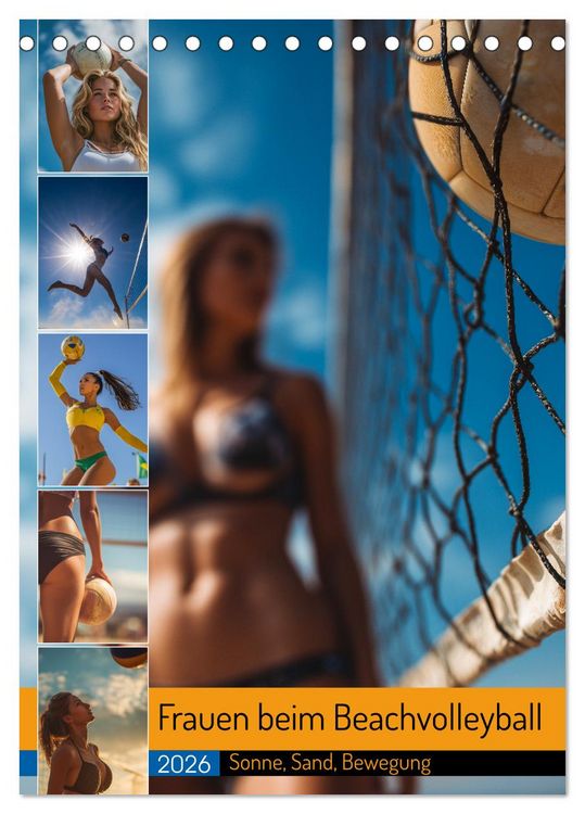 Produktbild: Frauen beim Beachvolleyball - Sonne, Sand, Bewegung (Tischkalender 2026 DIN A5 hoch), CALVENDO Monatskalender
