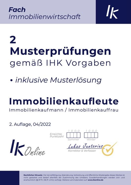 Produktbild: IK Musterpr&uuml;fungen f&uuml;r Immobilienkaufleute Fach Immobilienwirtschaft