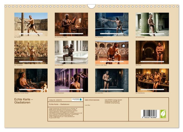 Produktbild: Echte Kerle &ndash; Gladiatoren (Wandkalender 2027 DIN A3 quer), CALVENDO Monatskalender