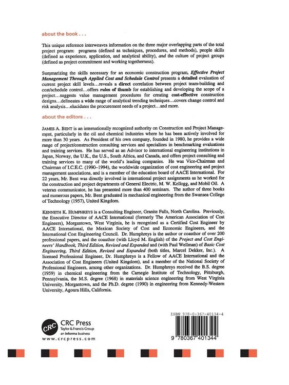 Produktbild: Effective Project Management Through Applied Cost and Schedule Control