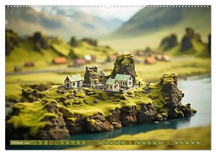 Produktbild: Miniaturwelt Inseln (Wandkalender 2026 DIN A2 quer), CALVENDO Monatskalender