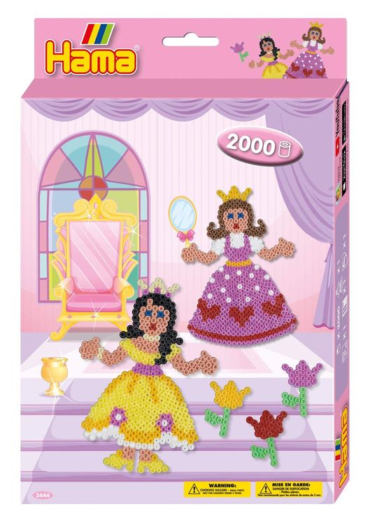 Produktbild: Hama 3444 - Bügelperlen, Geschenkpackung Prinzessin, 2000 Midi-Perlen und Zubehör