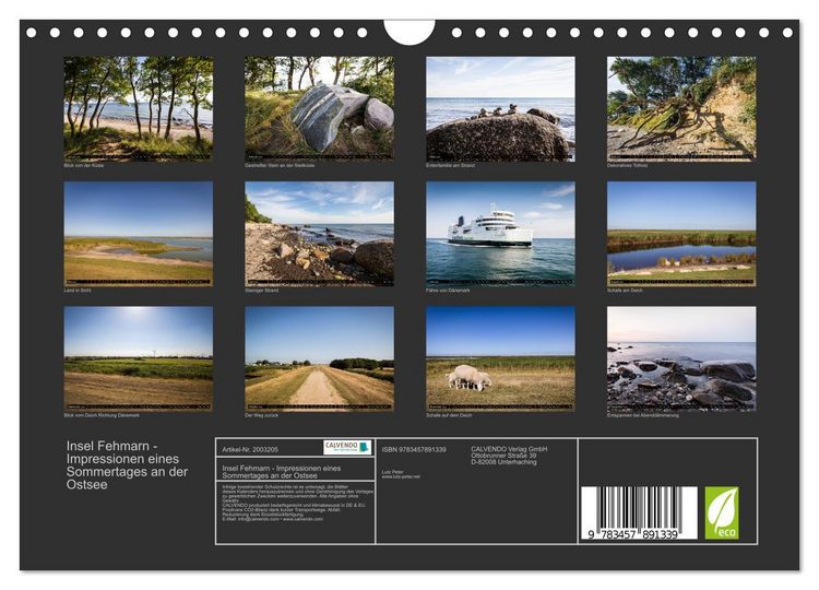Produktbild: Insel Fehmarn - Impressionen eines Sommertages an der Ostsee (Wandkalender 2026 DIN A4 quer), CALVENDO Monatskalender