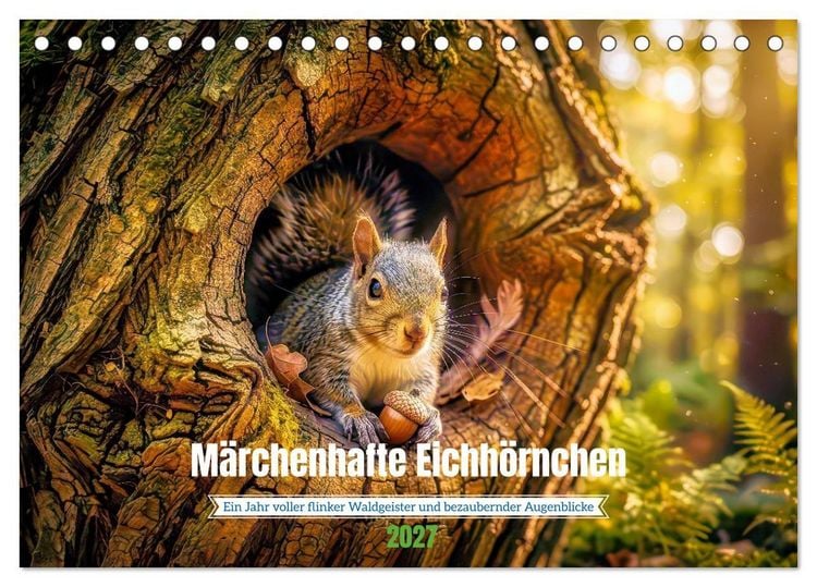 Produktbild: M&auml;rchenhafte Eichh&ouml;rnchen (Tischkalender 2027 DIN A5 quer), CALVENDO Monatskalender