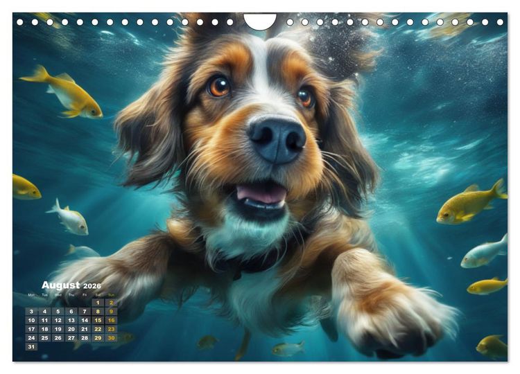 Produktbild: Dogs: intrepid swimmers (Wall Calendar 2026 DIN A4 landscape), CALVENDO 12 Month Wall Calendar