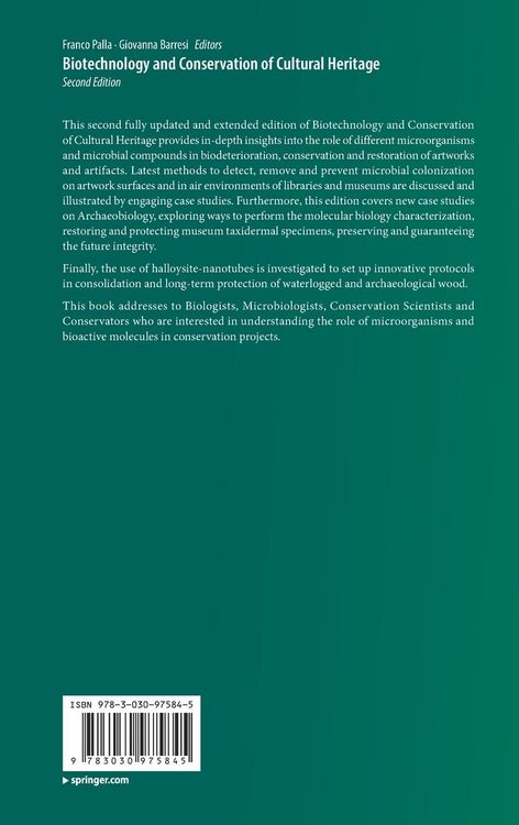 Produktbild: Biotechnology and Conservation of Cultural Heritage