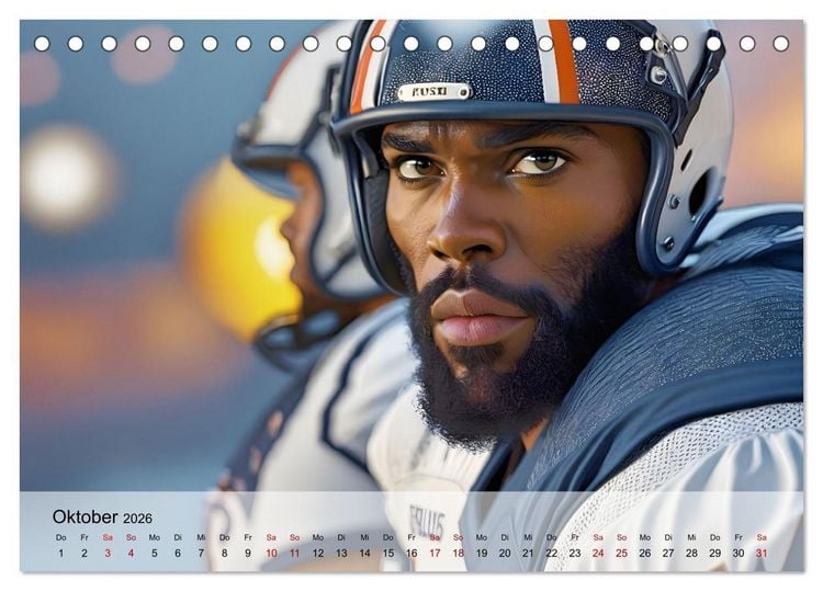 Produktbild: American Football - im Team zum Sieg (Tischkalender 2026 DIN A5 quer), CALVENDO Monatskalender