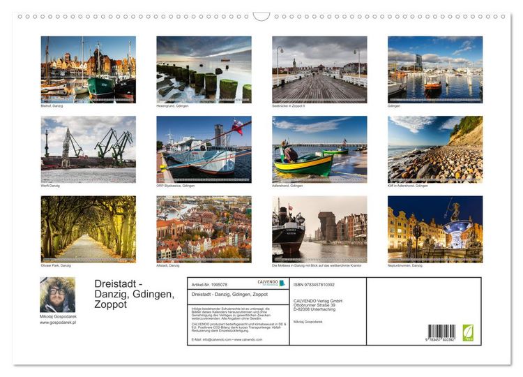 Produktbild: Dreistadt - Danzig, Gdingen, Zoppot (Wandkalender 2026 DIN A2 quer), CALVENDO Monatskalender