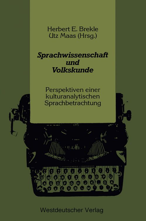 Produktbild: Sprachwissenschaft und Volkskunde