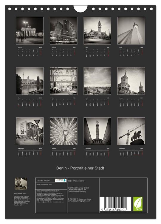 Produktbild: Berlin - Portrait einer Stadt (Wandkalender 2026 DIN A4 hoch), CALVENDO Monatskalender