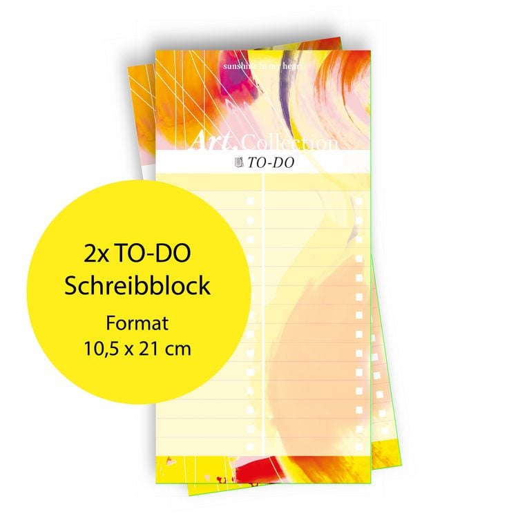 Produktbild: Notizblock-Set f&uuml;r To-Do-Listen. 2 Notizbl&ouml;cke 50 Seiten pro Block mit farbenfrohen Design aus der Art.Collection von Stay Inspired
