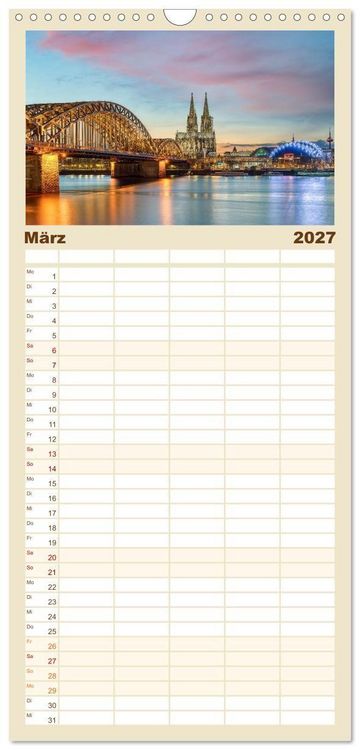 Produktbild: Familienplaner 2027 - Wundersch&ouml;nes K&ouml;ln mit 5 Spalten (Wandkalender, 21 x 45 cm) CALVENDO