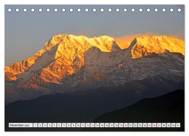 Produktbild: POKHARA und SARANGKOT (Tischkalender 2026 DIN A5 quer), CALVENDO Monatskalender