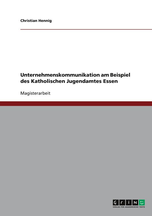 Produktbild: Unternehmenskommunikation am Beispiel des Katholischen Jugendamtes Essen