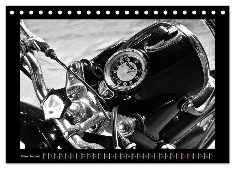 Produktbild: BMW R69S in schwarzweiss (Tischkalender 2025 DIN A5 quer), CALVENDO Monatskalender
