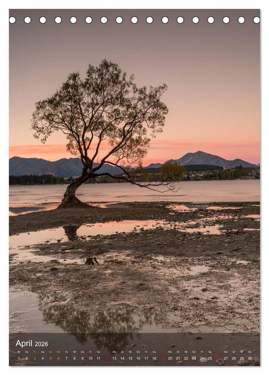Produktbild: Naturparadies Neuseeland (Tischkalender 2026 DIN A5 hoch), CALVENDO Monatskalender