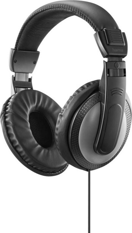 Produktbild: Hama Fernsehkopfh&ouml;rer "ShellTV II", Over-Ear, einseitiges, langes Kabel (6m), SW TV-Kopfh&ouml;rersystem Schwarz, Dunkelgrau TV