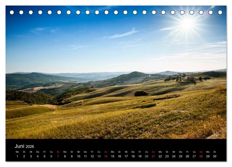 Produktbild: Toskana Landschaften (Tischkalender 2026 DIN A5 quer), CALVENDO Monatskalender