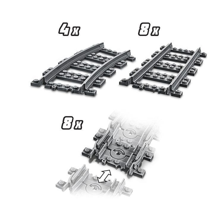 Produktbild: LEGO City 60205 Schienen, 20 St&uuml;ck, Erweiterungsset f&uuml;r Kinder